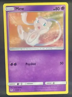 Pokemon Card Mew Rare 32/68 Hidden Fates 2019 NM TCG - Image 1