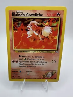 Blaine’s Growlithe 62/132 - Gym Heroes - Vintage 1999-2000 - Pokemon TCG - Image 1