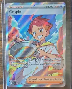 Crispin 164/142 Sv07: Stellar Crown Ultra Rare Full Art Holo Trainer Pokemon TCG - Image 1