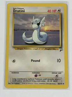 Pokemon TCG Dratini Base Set 2 38/130 Regular Unlimited Uncommon - Image 1