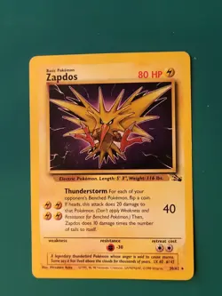 Zapdos 30/62 Non Holo from Pokemon Fossil LP/MP - Image 1