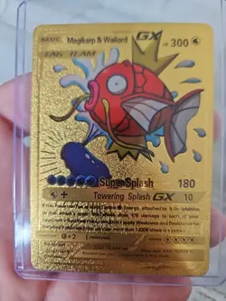 Pokemon Magikarp & Wailord GX Gold Foil Fan Art Vinyl Collector Card 161/181 - Image 1