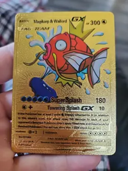Pokemon Magikarp & Wailord GX Gold Foil Fan Art Vinyl Collector Card 161/181 - Image 2