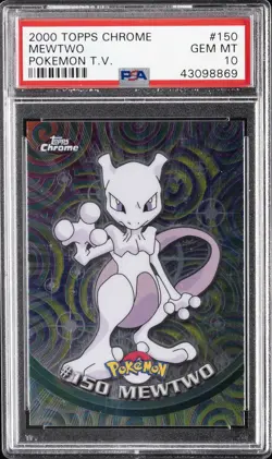 2000 TOPPS CHROME POKEMON T.V. #150 MEWTWO PSA 10 - Image 1