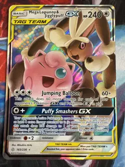 Mega Lopunny & Jigglypuff GX 165/236 Cosmic Eclipse Pokemon Card Lot Of 3 - Image 1
