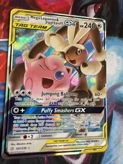 Mega Lopunny & Jigglypuff GX 165/236 Cosmic Eclipse Pokemon Card Lot Of 3 - Image 2