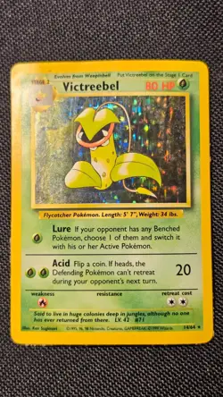 Pokemon Victreebel 14/64 Jungle Holofoil No Symbol Misprint Error Card - damaged - Image 2