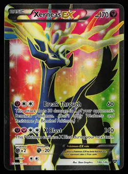 Xerneas EX 146/146 Holo Full Art XY Base Set Pokemon Card - Image 1