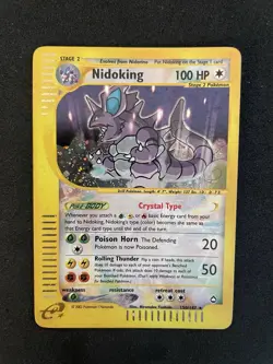 2003 Aquapolis Nidoking Holo Foil Rare Crystal 150/147 Secret Rare Pokemon WOTC - Image 1