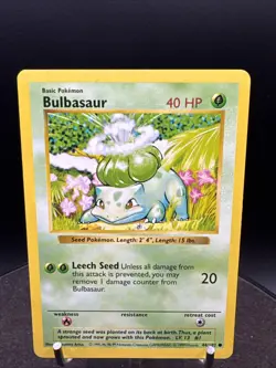 NM Bulbasaur Shadowless Base Set BSS 44/102 Pokemon Card - Image 2