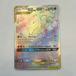 Pokemon Marshadow & Machamp GX TAG TEAM GX Full Art Secret Rare Holo 221/214 SM… - Image 1