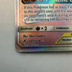 Pokemon Marshadow & Machamp GX TAG TEAM GX Full Art Secret Rare Holo 221/214 SM… - Image 5