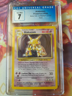 Pokemon Alakazam 1/102 Base Set Holo Rare 1999 Unlimited WOTC CGC 7 Near Mint - Image 1