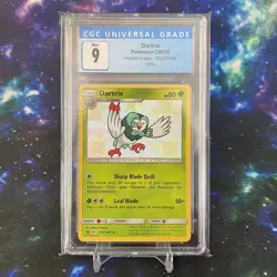 CGC 9 Dartrix SV3/SV94 Shiny Holo Rare Pokemon Hidden Fates Graded Slab MINT - Image 1