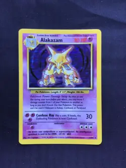 Pokemon Cards: Base Set Rare Holo: Alakazam 1/102 - Image 1