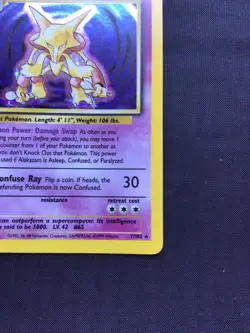 Pokemon Cards: Base Set Rare Holo: Alakazam 1/102 - Image 5