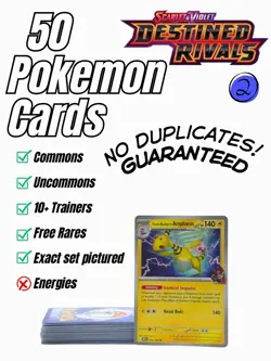50 Pokemon Cards - Destined Rivals (2) - Bulk Lot Pack - NO Energy! - Image 1