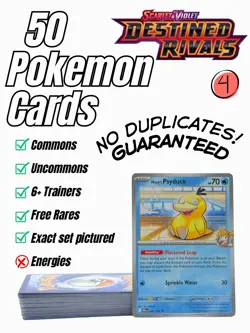 50 Pokemon Cards - Destined Rivals (4) - Bulk Lot Pack - NO Energy! - Image 1