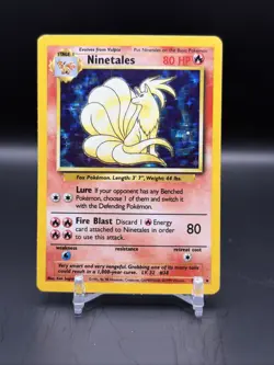 Pokemon TCG Ninetales Base Set Holo Unlimited Rare Card 12/102 - Image 1