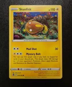 Pokemon Silver Tempest Stunfisk Common Card 055/195 NM By Artist Shinji Kanda - Image 2