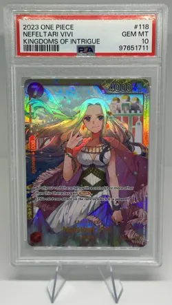 2023 PSA 10 One Piece Kingdoms of Intrigue Nefeltari Vivi SEC OP04-118 Card - Image 4