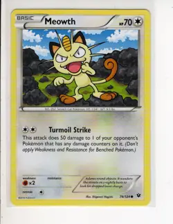 MEOWTH FATES COLLIDE SET POKEMON CARD 74/124 NM/M - Image 1