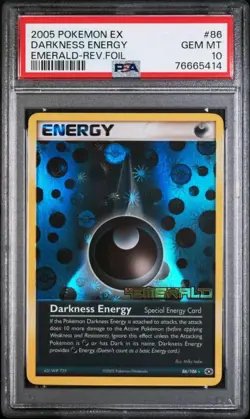 POP 6! PSA 10 MINT Darkness Energy 86/106 Ex Emerald Pokemon Card reverse holo - Image 1