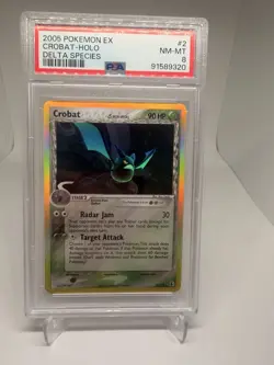 PSA 8 NM-MT 2005 Pokemon EX Delta Species #2 Crobat Holo RARE Vintage Card - Image 2