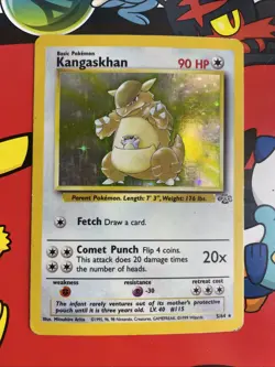 Pokemon TCG Kangaskhan Jungle Holo Card 5/64 Unlimited Rare, LP/MP Condition - Image 1