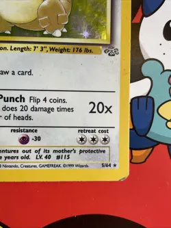 Pokemon TCG Kangaskhan Jungle Holo Card 5/64 Unlimited Rare, LP/MP Condition - Image 4