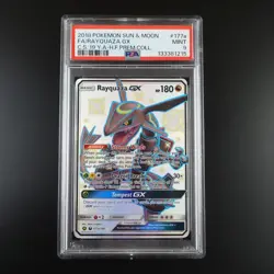 PSA 9 Rayquaza GX 177a Pokemon Hidden Fates Promo Full Art Holo Card - Image 1