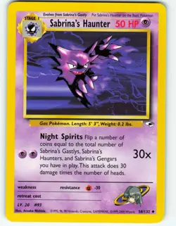 Sabrina's Haunter - 58/132 Gym Heroes - Pokemon TCG - 2000 - Image 1