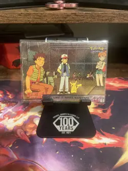 1999 Topps Pokemon the 1st Movie Silver Foil Sandpaper Black Logo Raised List - Image 1