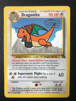 Dragonite #5 Wizards of the Coast black star promo Pokemon non-holo rare card - Image 1