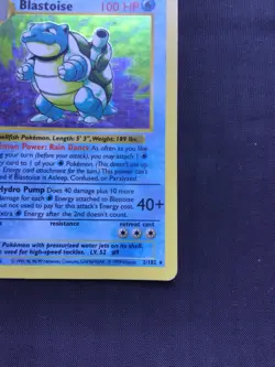 Pokemon Cards: Base Set 1st Edition Rare Holo: Blastoise 2/102 - Image 5