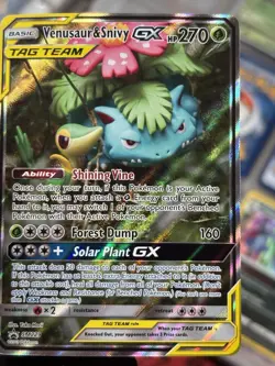 Pokemon Venusaur & Snivy GX TAG TEAM Promo Holo SM229 HP 270 Basic Card - Image 2