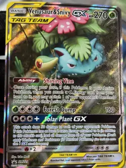 Pokemon Venusaur & Snivy GX TAG TEAM Promo Holo SM229 HP 270 Basic Card - Image 3
