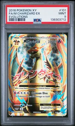 2016 POKEMON XY EVOLUTIONS #101 FULL ART/M CHARIZARD EX PSA 9 - Image 1