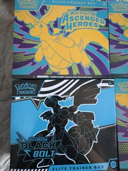 Pokemon TCG: Mega Evolution Ascended Heroes Black Bolt - Lot Of 5 ETBs - Image 2