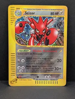 Scizor H21/H32 Aquapolis Holo Ultra Rare Pokemon TCG Nintendo e-reader MP+ - Image 1