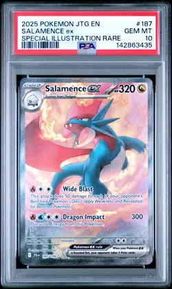 2025 POKEMON JTG EN-JOURNEY TOGETHER #187 SALAMENCE EX PSA 10 - Image 1