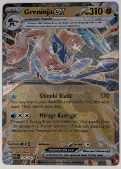 Greninja ex 106/167 Pokemon TCG S&V Twilight Masquerade Metal Promo NM - Image 1