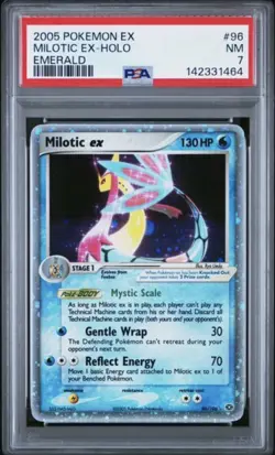 2005 POKEMON EX EMERALD #96 MILOTIC EX-HOLO PSA 7 - Image 1