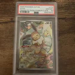PSA 10- 2025 Prismatic Evolutions Pokemon Center Elite Trainer Box Eevee #173 - Image 1