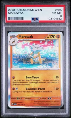 2023 Pokemon Mew EN-151 105/165 Marowak PSA 8 NEAR MINT - Image 1