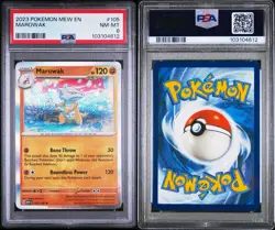 2023 Pokemon Mew EN-151 105/165 Marowak PSA 8 NEAR MINT - Image 3