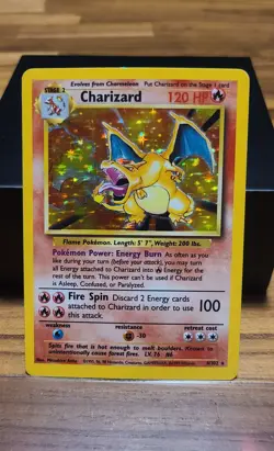Charizard 4/102 Base Set Rare Holo Ungraded Raw 1999 Pokemon - Image 1