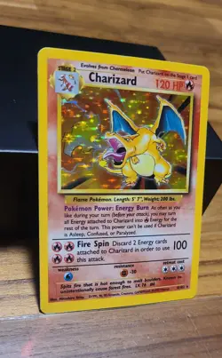 Charizard 4/102 Base Set Rare Holo Ungraded Raw 1999 Pokemon - Image 2