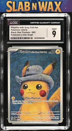 Pokemon 2023 Black Star Promos Pikachu with Grey Felt Hat #085 CGC 9 - Image 1