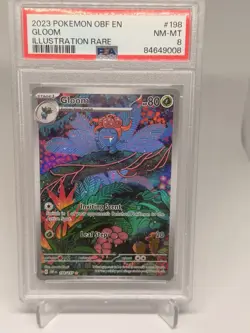 PSA 8 NM-MT 2023 Pokemon Scarlet & Violet - Obsidian Flames #198 Gloom IR - Image 1